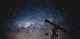 best telescope pointed up at a brilliant star filled sky